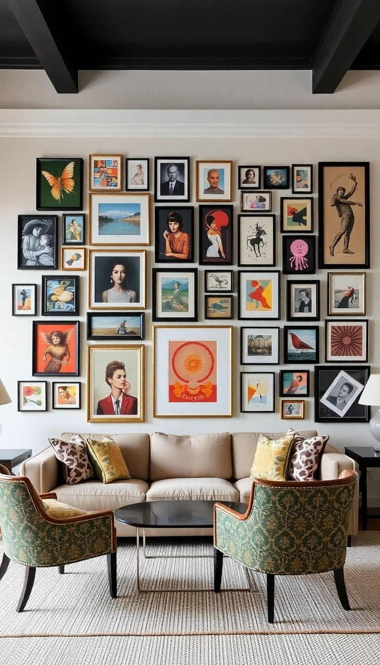 20 Living Room Decor Ideas That'll Make You Want to Stay Indoors Forever! - 4. Statement Wall Art