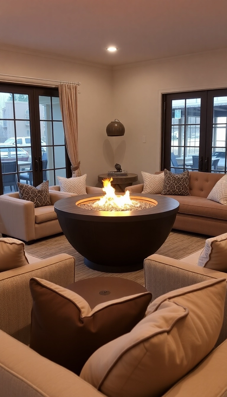 20 Living Room Decor Ideas That'll Make You Want to Stay Indoors Forever! - 13. Cozy Fire Pit